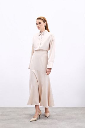 دامن بژ زنانه ساتن Sateen - کد 903739864