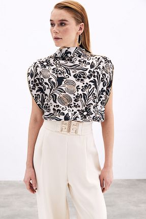 بلوز مشکی زنانه Animal Sateen - کد 903739481