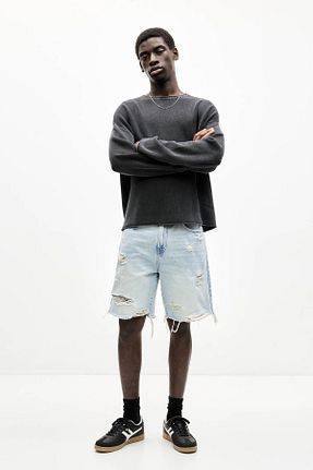 شلوارک و برمودا آبی مردانه پنبه ای Pull & Bear - کد 903742738