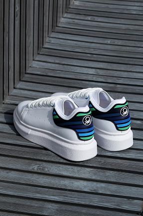 کفش اسنیکر سفید مردانه بند دار Benetton - کد 903756613