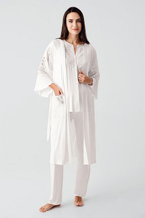 ست لباس راحتی بارداری نباتی زنانه مخلوط ویسکون Artış - کد 901387560