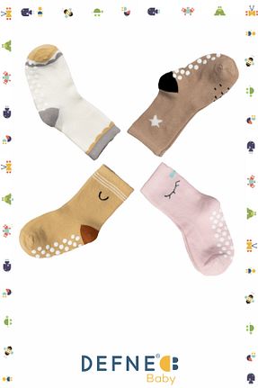 جوراب رنگی بچه گانه پنبه - الاستین Defne Baby - کد 903751575