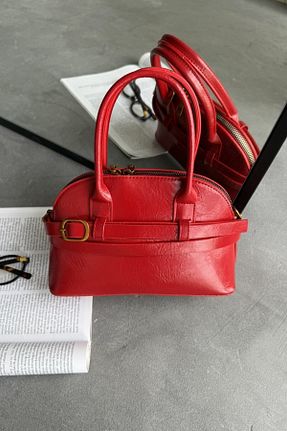 کیف دوشی قرمز زنانه چرم مصنوعی leonas - کد 903760664