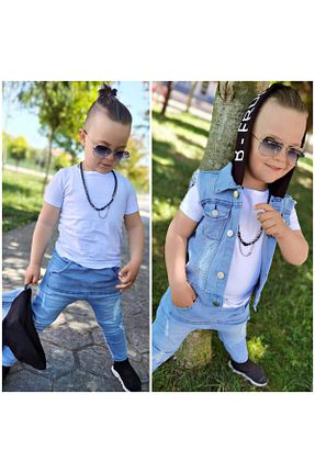 ست بالاتنه و پائین تنه قهوه ای بچه گانه جین Genel Markalar - کد 308077376