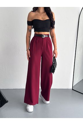 شلوار حجاب زرشکی زنانه پنبه پلی استر Winmoda34 - کد 904929575