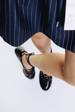 کفش آکسفورد مشکی زنانه پلی اورتان Bershka - کد 903761782