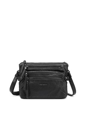 کیف پستچی مشکی زنانه پارچه ای BARCELONA 21K - کد 903762765