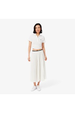 دامن سفید زنانه ساده Lacoste - کد 903767366