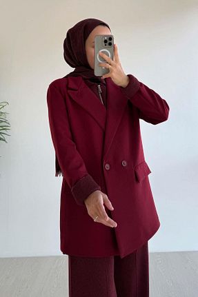 کت حجاب زرشکی زنانه Blazer Ka Hijab - کد 903786377