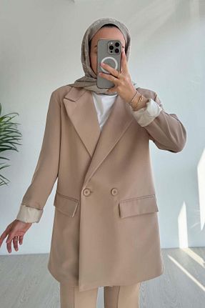 کت حجاب بژ زنانه رگولار Ka Hijab - کد 903786309