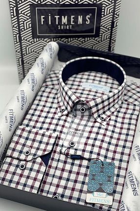 پیراهن زرشکی مردانه Relaxed Fitmens - کد 378683998