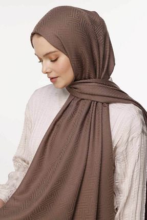 شال قهوه ای زنانه پنبه ای VALORSCARF - کد 904957627