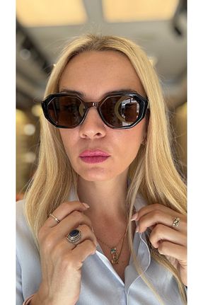 عینک آفتابی قهوه ای زنانه 53 BLACK - کد 903797452