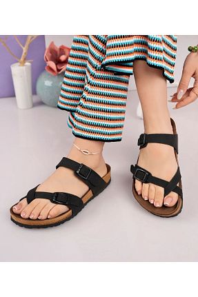 دمپائی مشکی زنانه چرم مصنوعی WOSSE - کد 903804826