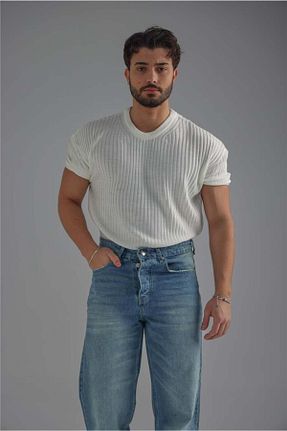تیشرت سفید مردانه گشاد OUTFİT MAN - کد 903807476