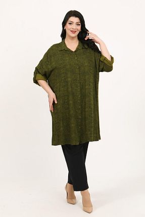 تونیک سایز بزرگ خاکی زنانه بافتنی By Alba Collection - کد 903812195