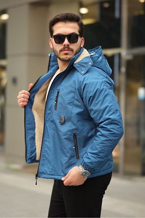 کاپشن آبی مردانه رگولار FLUEND MODA - کد 904976407