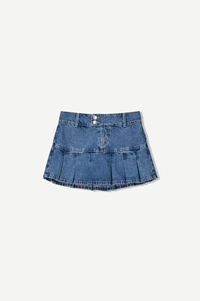 دامن آبی زنانه پنبه ای Bershka - کد 903816658