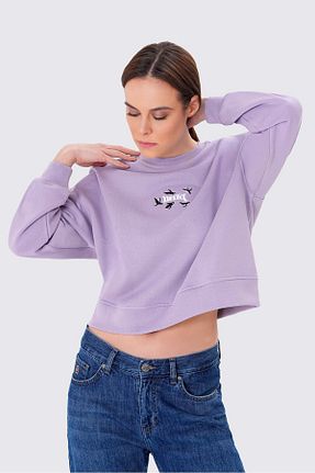 سوئیشرت بنفش زنانه لیسانس دار	 UNIQVIBE - کد 861929988