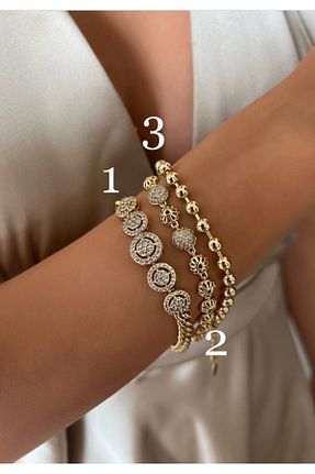 دستبند استیل (فولاد) طلائی زنانه استیل (فولاد) AychaAksesuar - کد 903829002