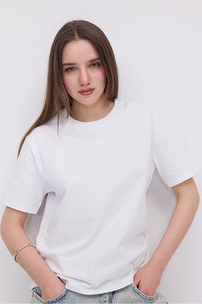 تیشرت سفید زنانه رگولار Addax - کد 903830878