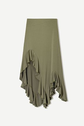 دامن خاکی زنانه پلی استر Bershka - کد 903816723