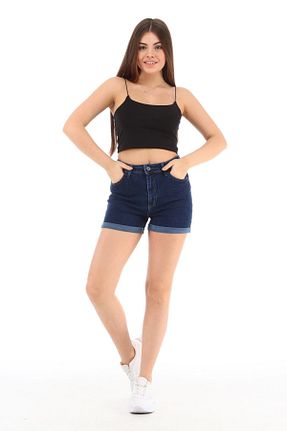 شلوارک و برمودا سرمه ای زنانه فاق بلند CEDY DENIM - کد 282475686