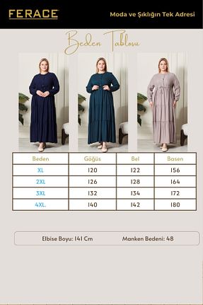 لباس سایز بزرگ مشکی زنانه مخلوط ویسکون Ferace - کد 903816069