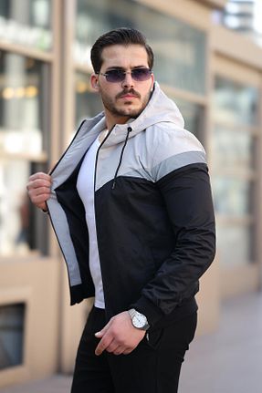 بادگیر و بارانی طوسی مردانه پارچه ByTrend - کد 660539152