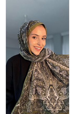 شال سبز زنانه پنبه ای Helyabutik - کد 901734560
