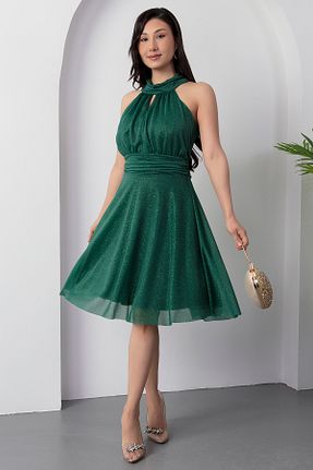 لباس مجلسی و فارغ التحصیلی سبز زنانه پلی استر PULLIMM - کد 322455819