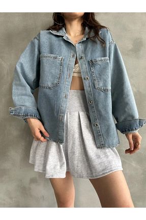 کت آبی زنانه اورسایز Nagihan Butik - کد 903881518