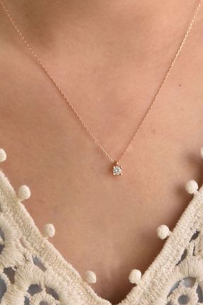 گردنبند نقره طلائی زنانه 925 عیار Papatya Silver - کد 44639019