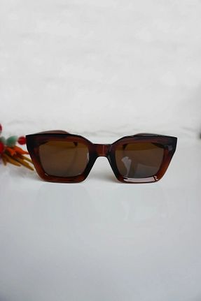 عینک آفتابی قهوه ای زنانه UV400 TREND - کد 903884639