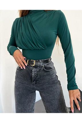 بادی سبز زنانه یقه نیم ماهیگیر MODA - کد 903910152