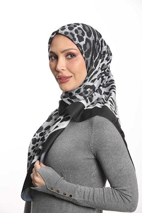 روسری طوسی پلی استر Kevser Scarf - کد 905528279