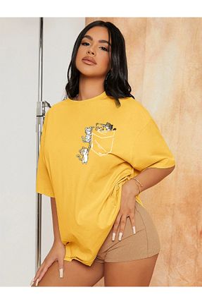 تیشرت زرد زنانه اورسایز Hunors Sportswear & Company - کد 903926586