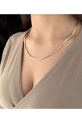 گردنبند استیل ( فولاد ) زرد زنانه استیل (فولاد) AL JEWELERY - کد 903943026