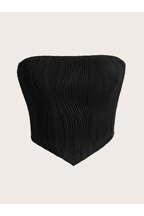 بلوز مشکی زنانه کراپ Wild Flower - کد 903956384