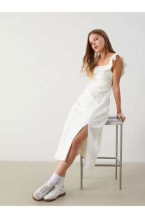 کفش اسنیکر بژ زنانه بند دار LC Waikiki - کد 930709649