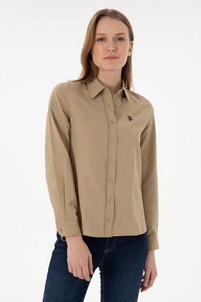 پیراهن خاکی زنانه یقه پیراهنی U.S. Polo Assn. - کد 832945486