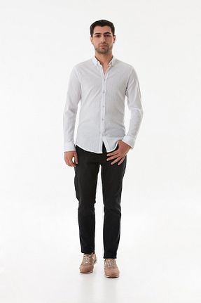پیراهن سفید مردانه رگولار Fullamoda - کد 903970373