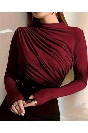 بلوز زرشکی زنانه ساده EMPERİA - کد 903987191