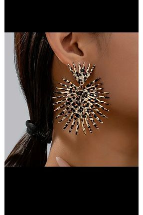 گوشواره جواهر قهوه ای فلزی ISTBIRD ACCESSORIES - کد 904010175