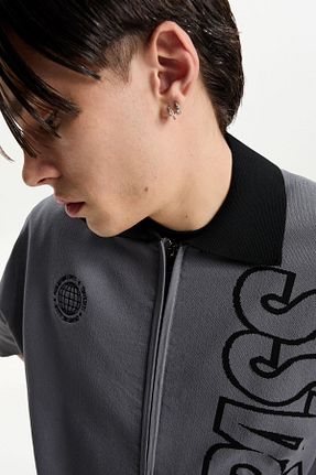 پیراهن طوسی مردانه اسلیم Bershka - کد 904009607