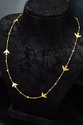 گردنبند نقره طلائی زنانه 925 عیار Papatya Silver - کد 348944459