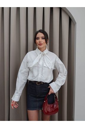 پیراهن سفید زنانه رگولار ESRAHELVACI - کد 904031423
