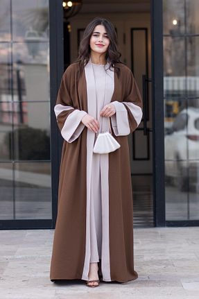 کلاه و ابایا قهوه ای زنانه بافتنی MELEK ARAZ - کد 904041053