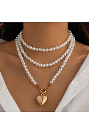 گردنبند جواهر نباتی زنانه مروارید İPAR AKSESUAR - کد 902946789