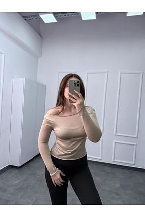 بلوز بژ زنانه ساده songül özdeş - کد 904037777